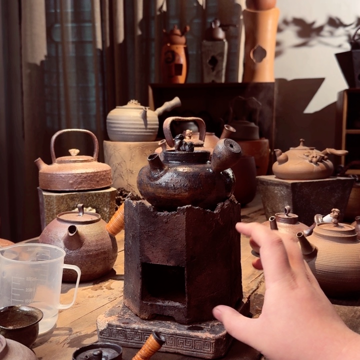 壶一步到位古龙窑柴烧系列套装
