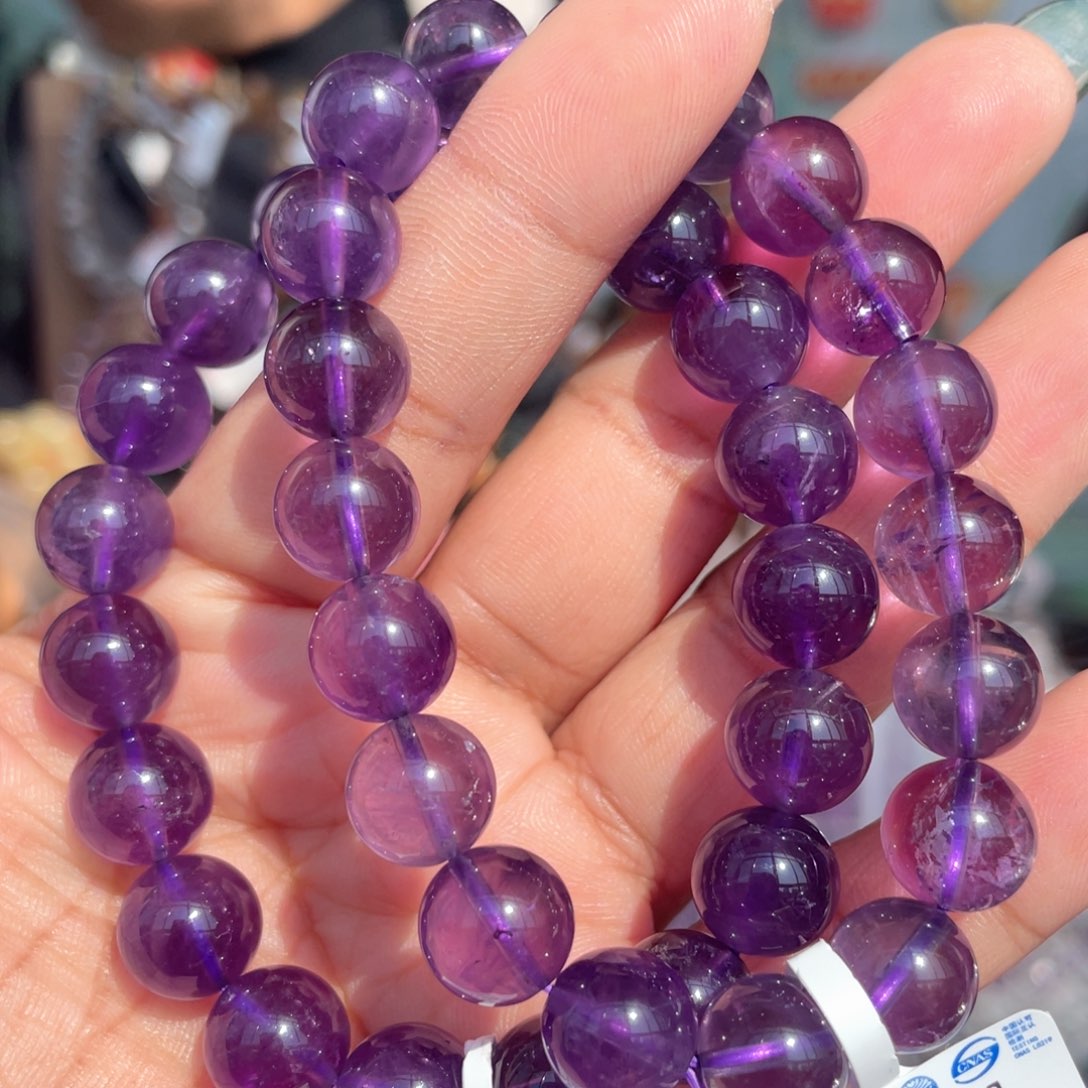 水晶手串未镶嵌10mm乌拉圭紫水晶手串多样性发其一