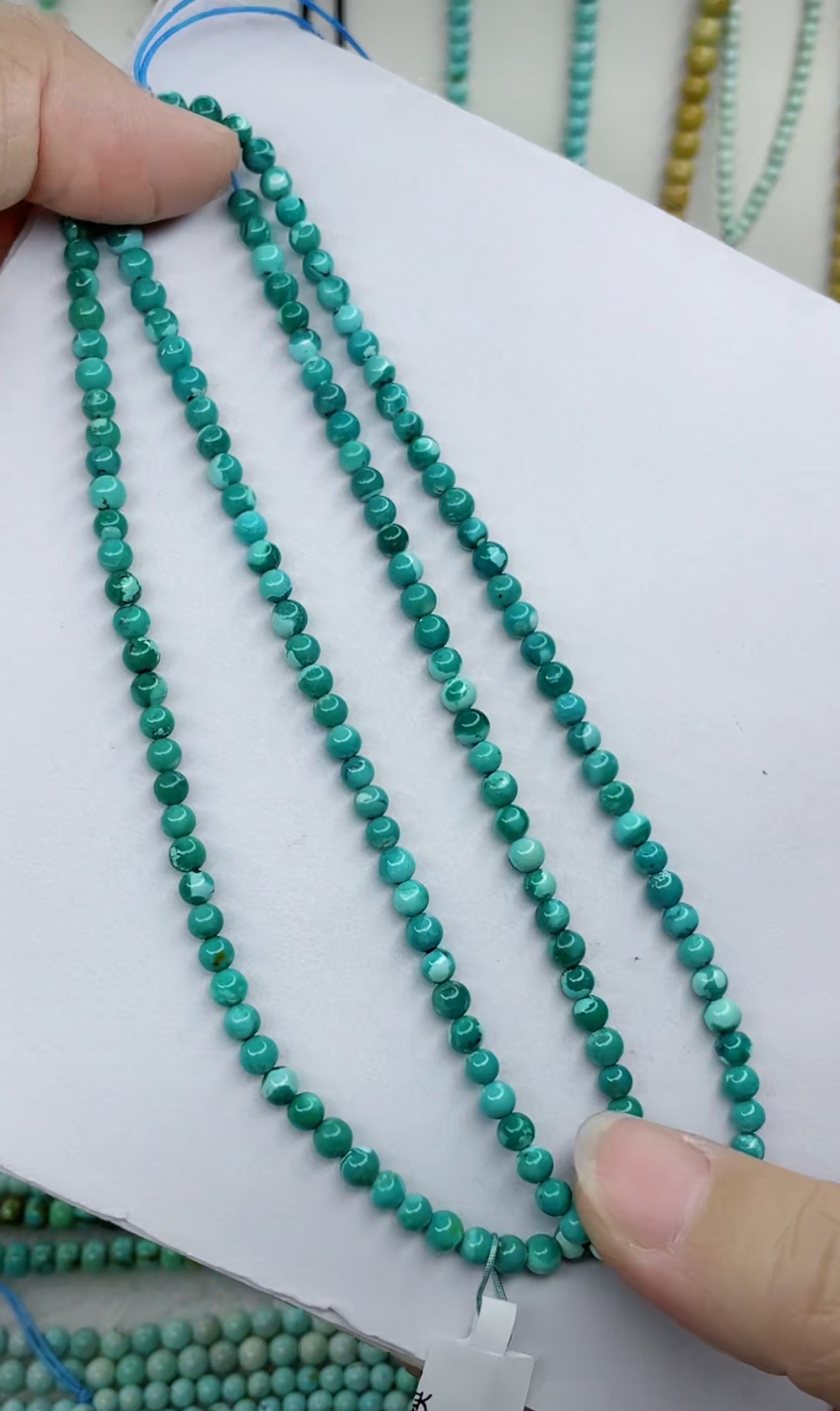 天然原矿绿松石珠链