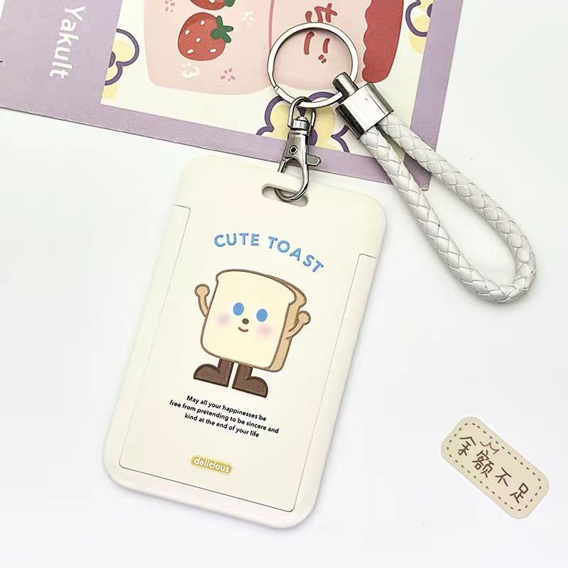 可爱食物硬壳卡伸缩汉堡吐司员工卡门禁卡保护套 卡套