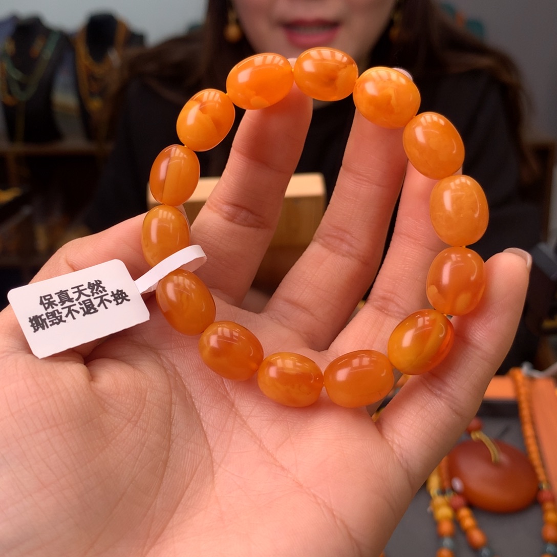 蜜蜡手串未镶嵌天然
