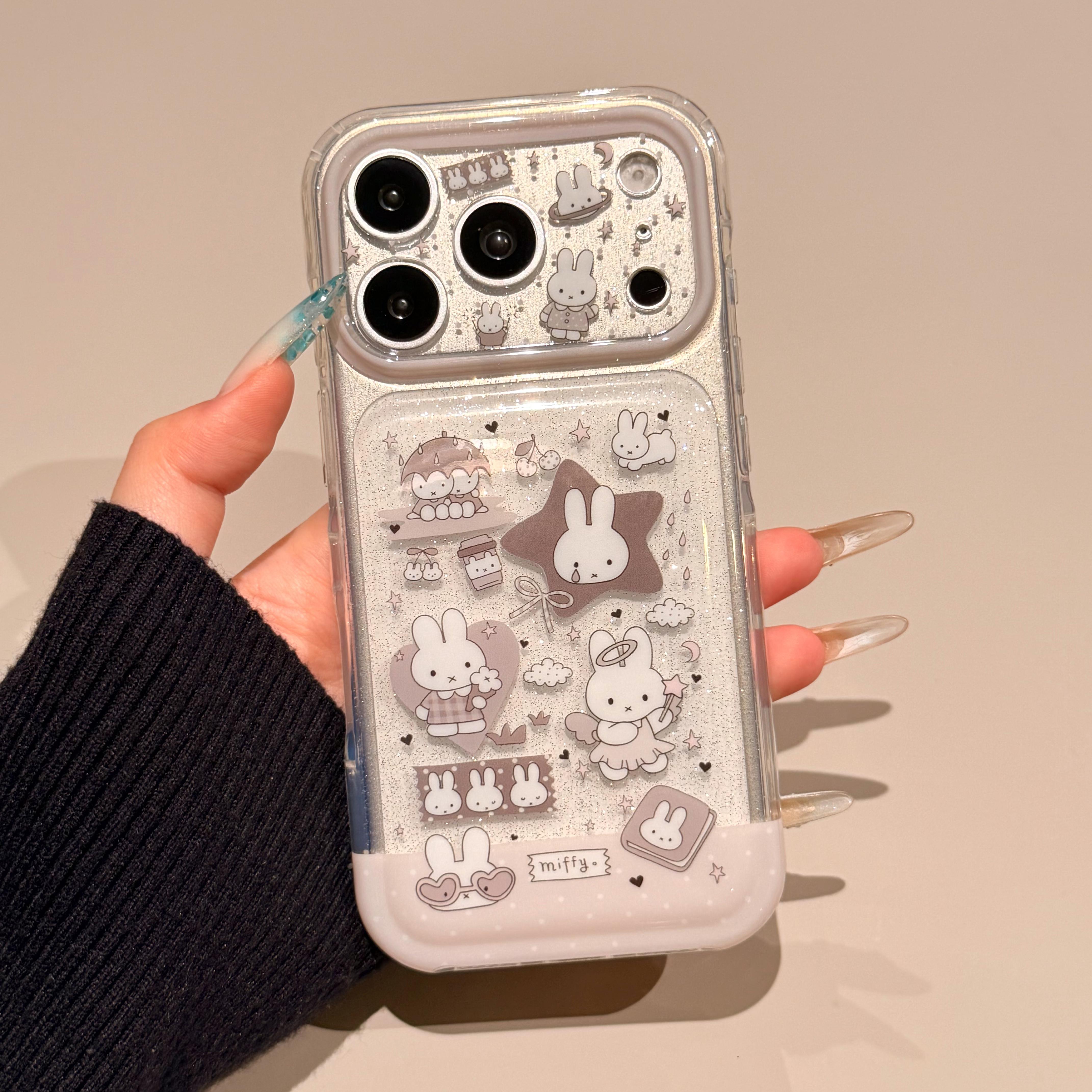 卡通可爱米菲兔双面IMD适用于iphone17promax /16/15防摔手机壳