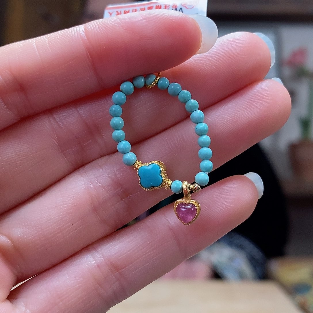 绿松石珠宝奇石18K金镶嵌