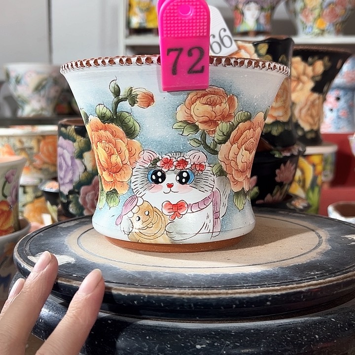 景德镇手绘花盆 满38包邮