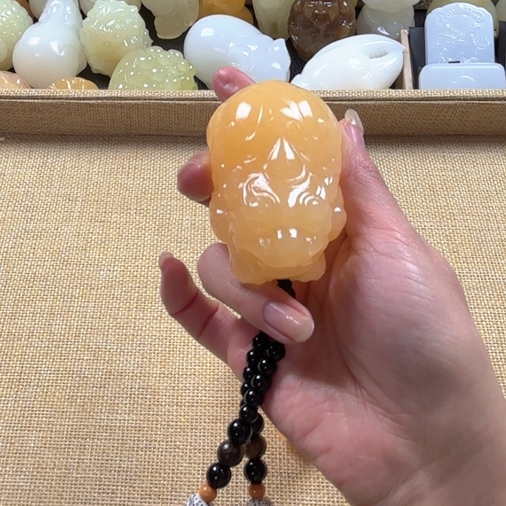 大***闲石材昆仑山脉黄色貔貅