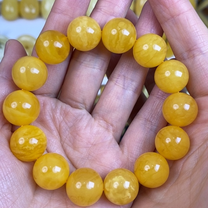 蜜蜡手链未镶嵌天然原矿假一赔十