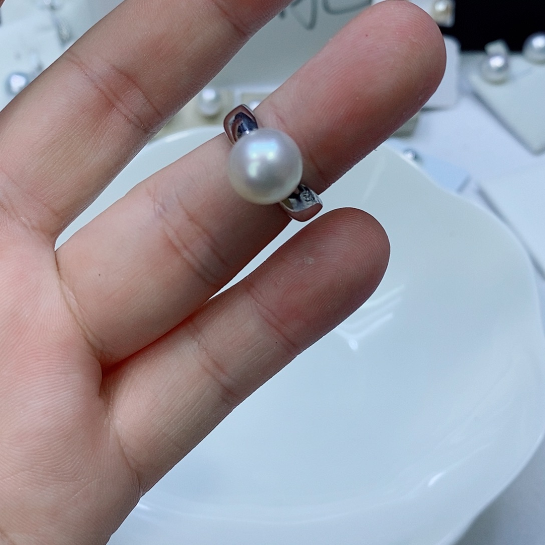 海水珍珠戒指银S925镶嵌