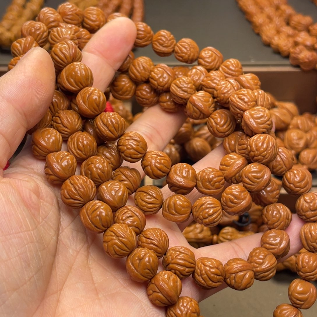 玖***尘桃核手串龙纹桃核18