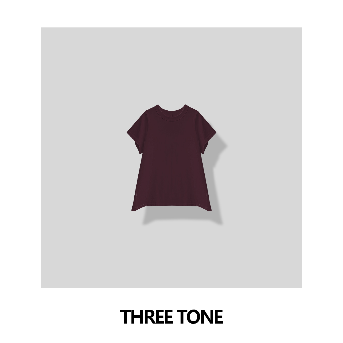 THREE TONE 为专色欢呼！A字版松弛感浆果红小众百搭宽松T恤短袖女