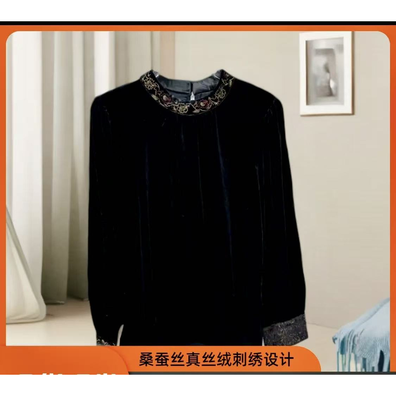 彩绘  新中式文艺新款重工印花上衣