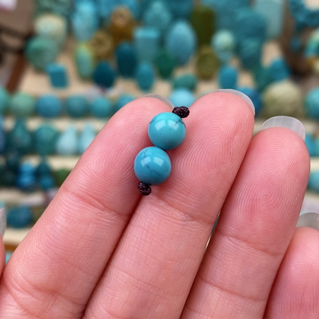 绿松石珠宝奇石未镶嵌6.5mm