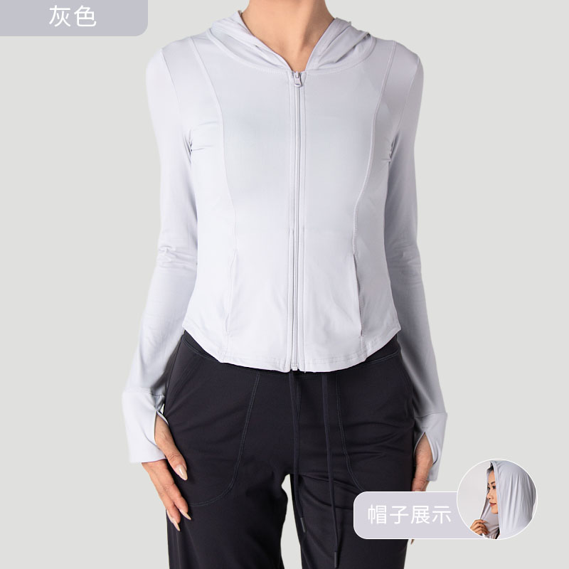 T1004外套长袖运动瑜伽户外健身休闲显瘦修身