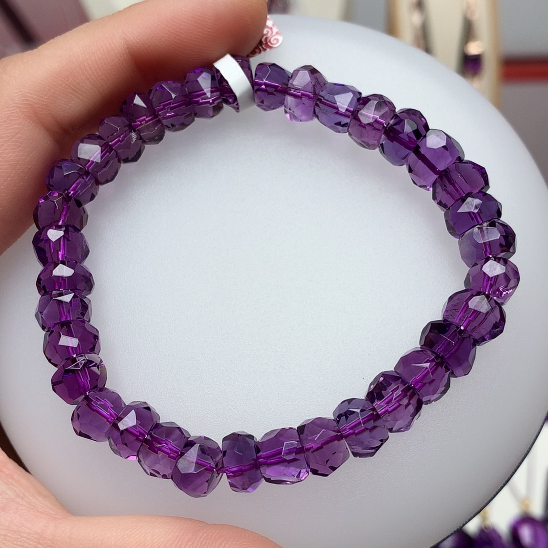 紫晶切面手串未镶嵌