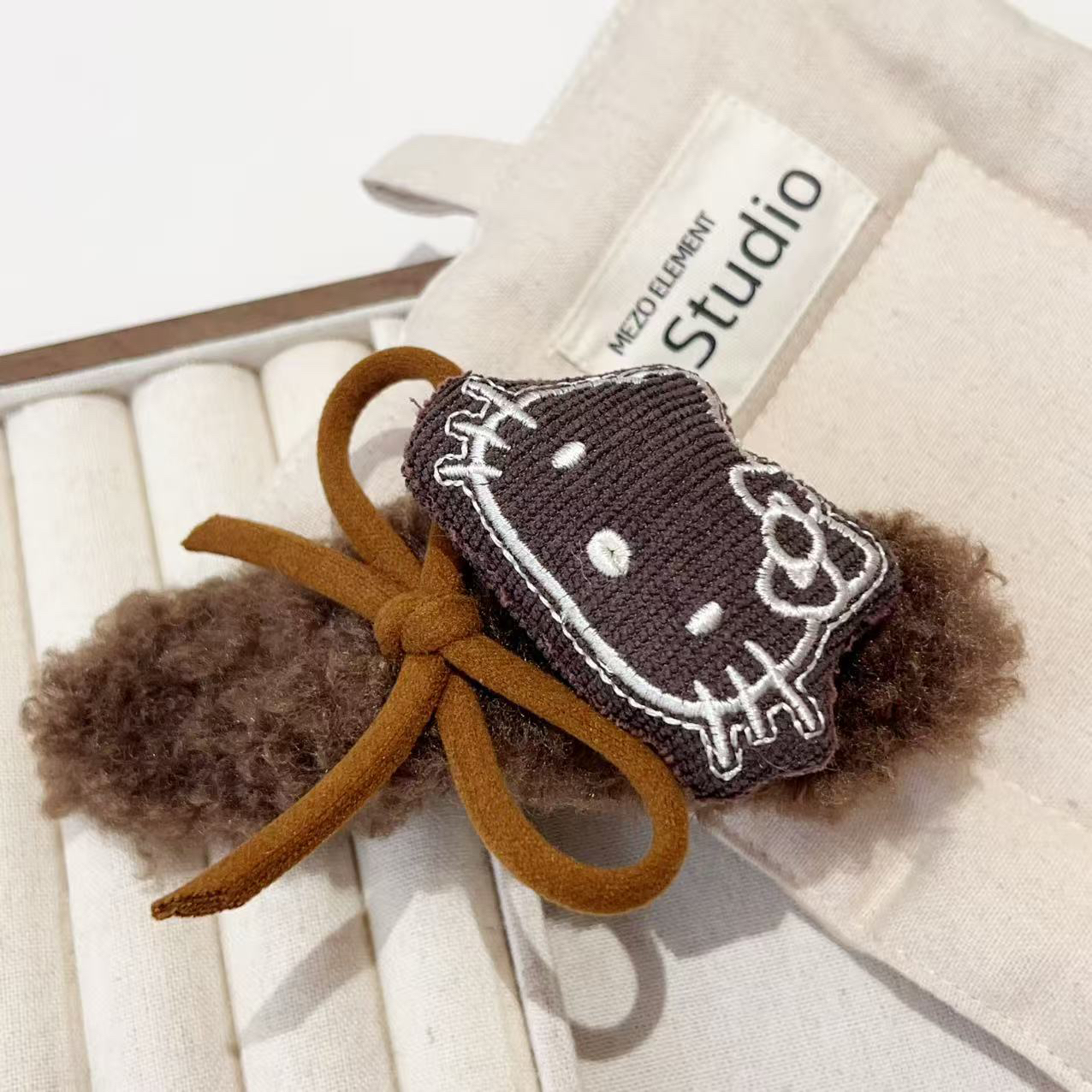 秋冬可爱猫咪毛绒后脑勺懒人发夹J2802