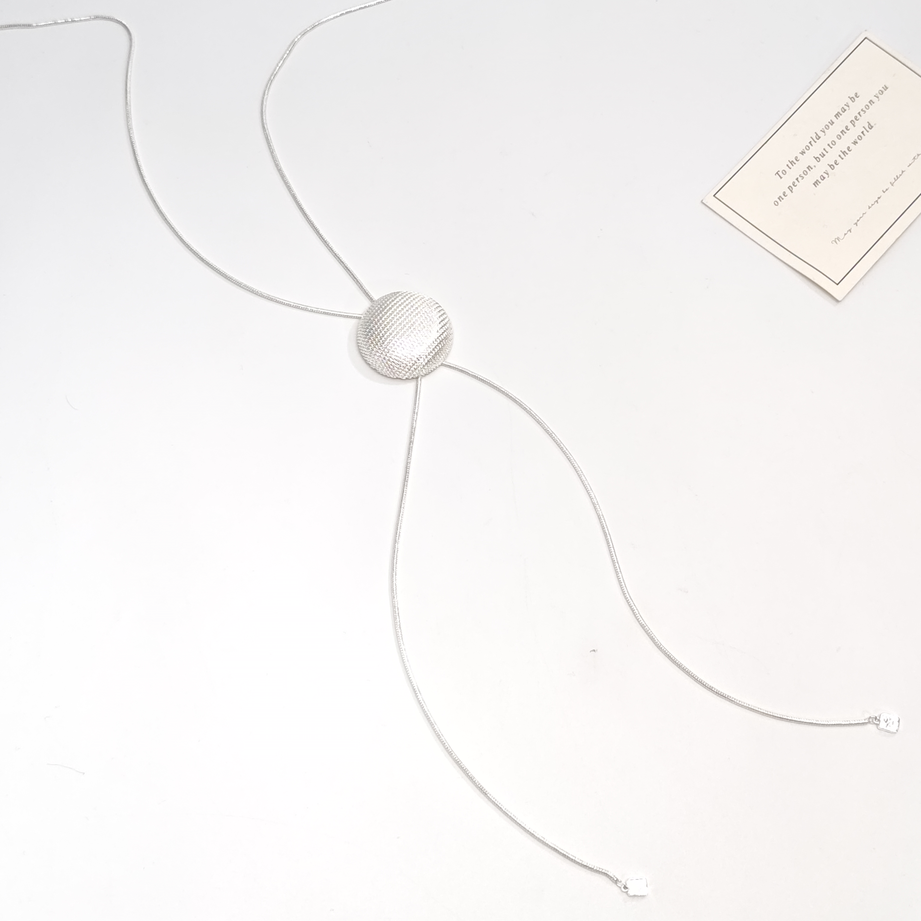 铜合金项链 07332轻奢气质小众设计感闪闪圆饼抽拉长款项链