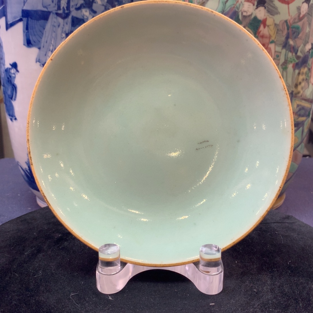 陶盘12805瓷器—豆青釉赏盘
