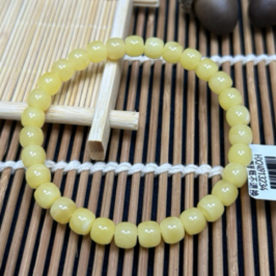 7+mm 微瑕 蜜之缘珠宝天然原矿琥珀蜜蜡老型手串