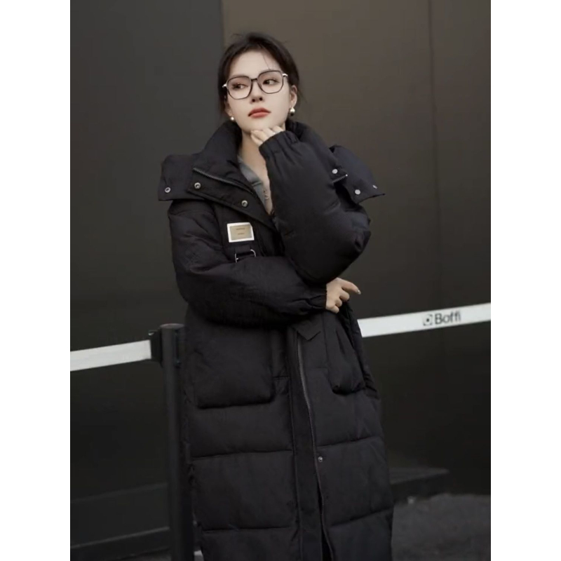 颗粒感升级面料石墨烯显瘦保暖棉服女冬季外套中长款加厚2025新款