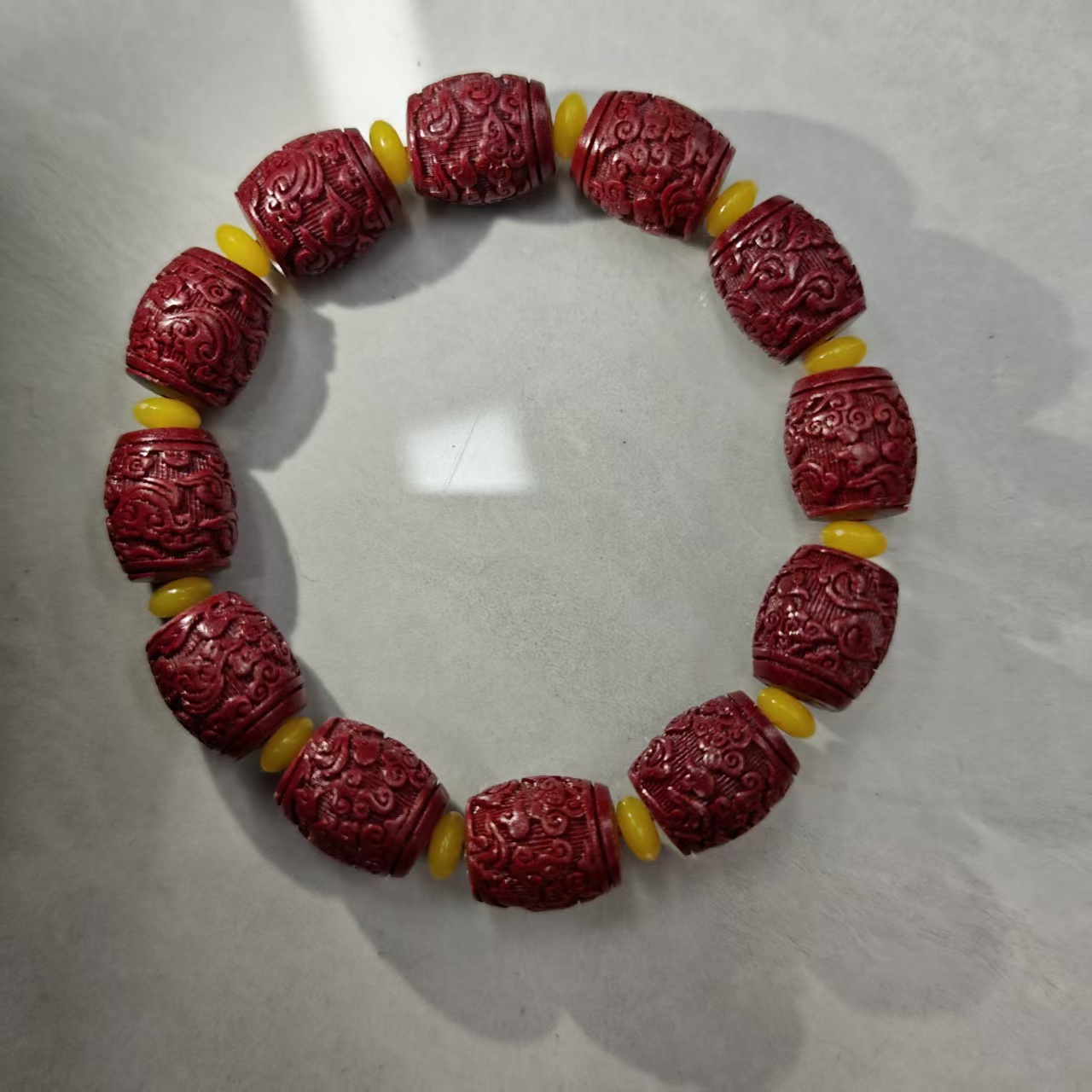 含辰砂工艺品NX606紫金砂祥云桶珠手链