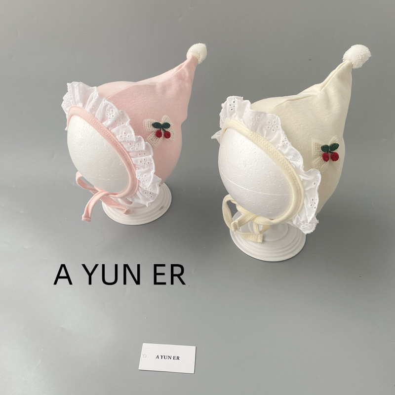 婴儿帽子春秋0-3个月女宝宝护耳帽新生儿超萌精灵帽婴幼儿胎帽冬1