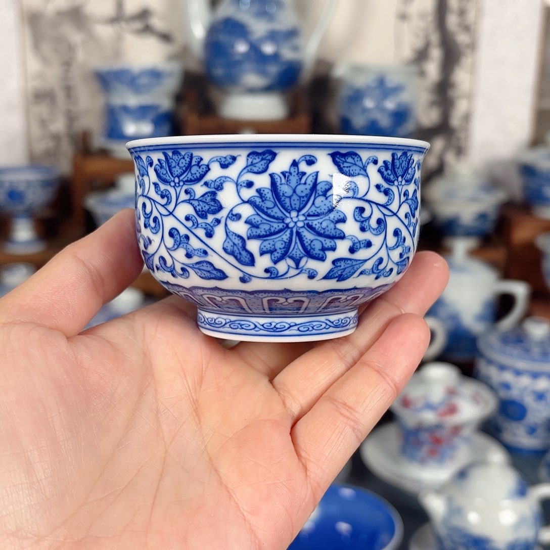 杯青花瓷器手绘作品杯