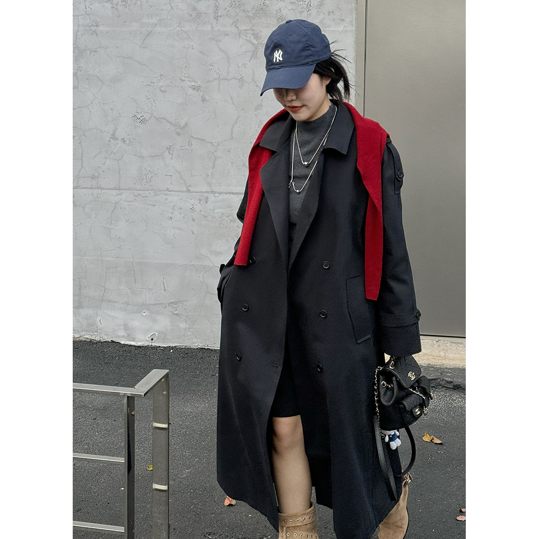 chien池恩晨 2025年秋季新款卡其色风衣外套女中长款英伦风大衣