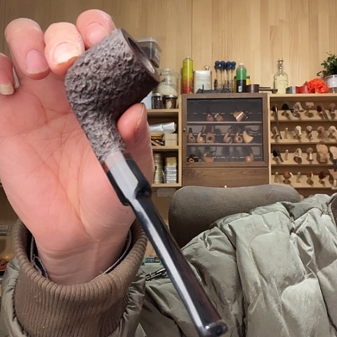 昌化石印石石楠木手工制作烟斗