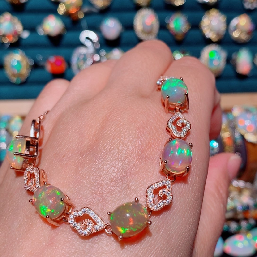 欧泊欧泊手链银S925镶嵌