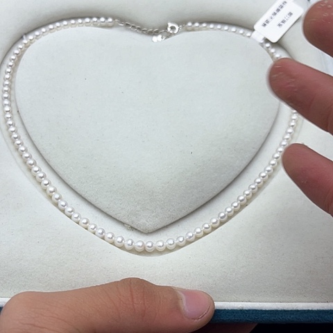 淡水珍珠珍珠项链银S925镶嵌2