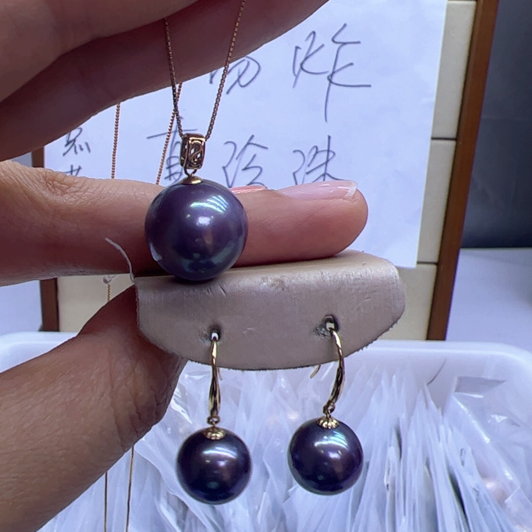 淡水珍珠吊坠(赠链)18K金镶嵌