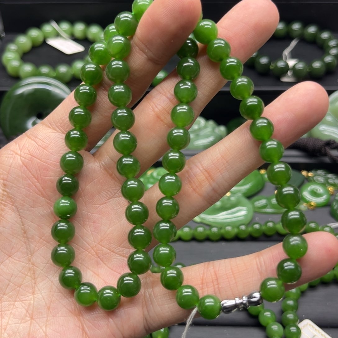 和田玉（碧玉）手链未镶嵌