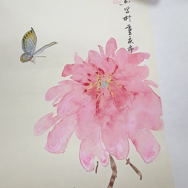 国画山**间黄春香国画6号尺寸68*34