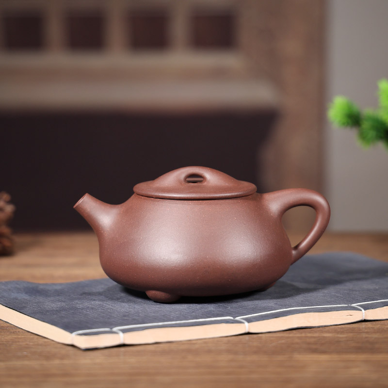 《景舟石瓢》原矿底槽青  精工半手紫砂茶壶320cc（光器无刻绘）
