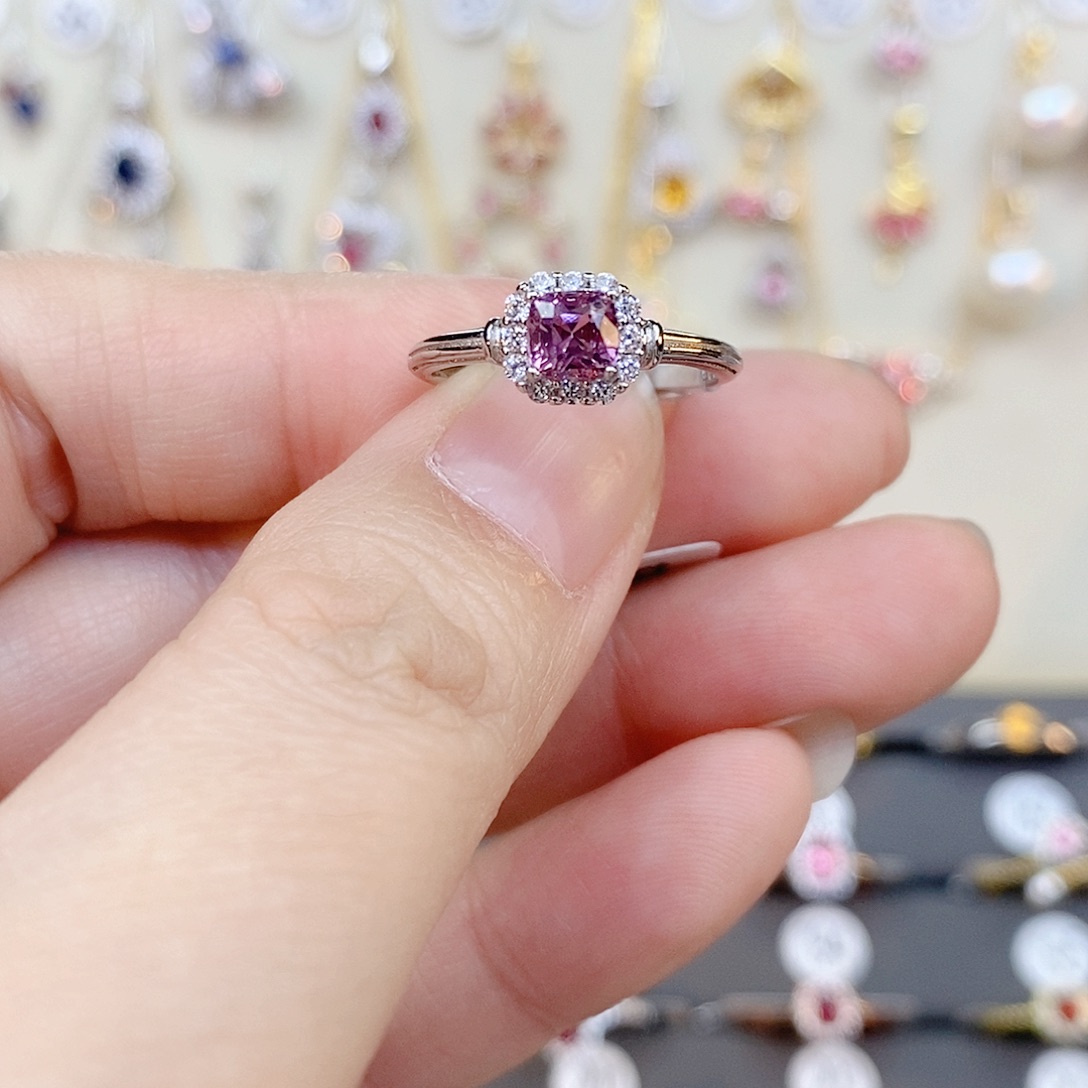 尖晶石戒指银S925镶嵌