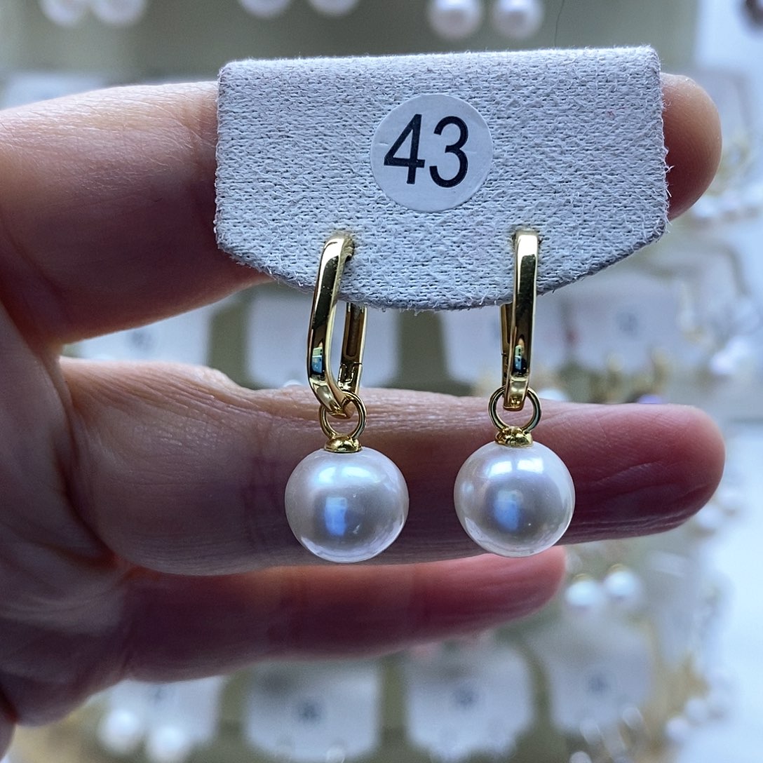 淡水珍珠耳饰银S925镶嵌