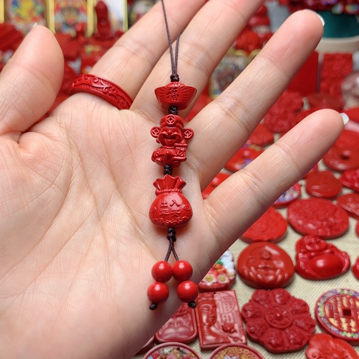 天然辰砂工艺品朱砂 手机坠