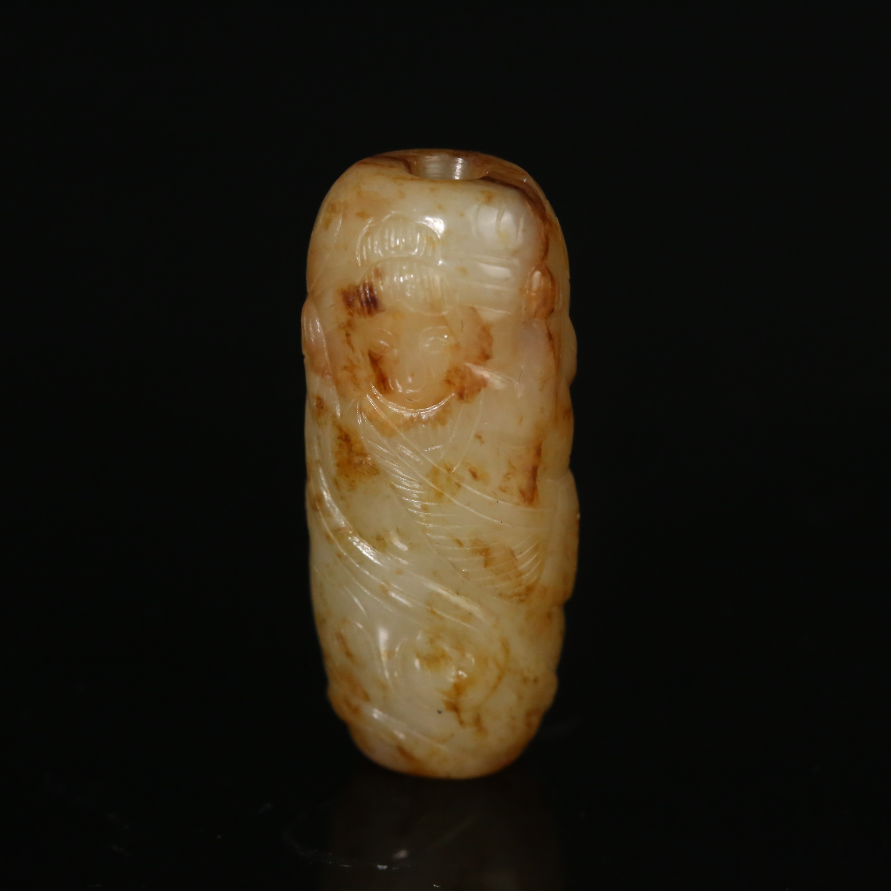 明代和田玉飞天侍女人物纹勒子WDZC2511252004