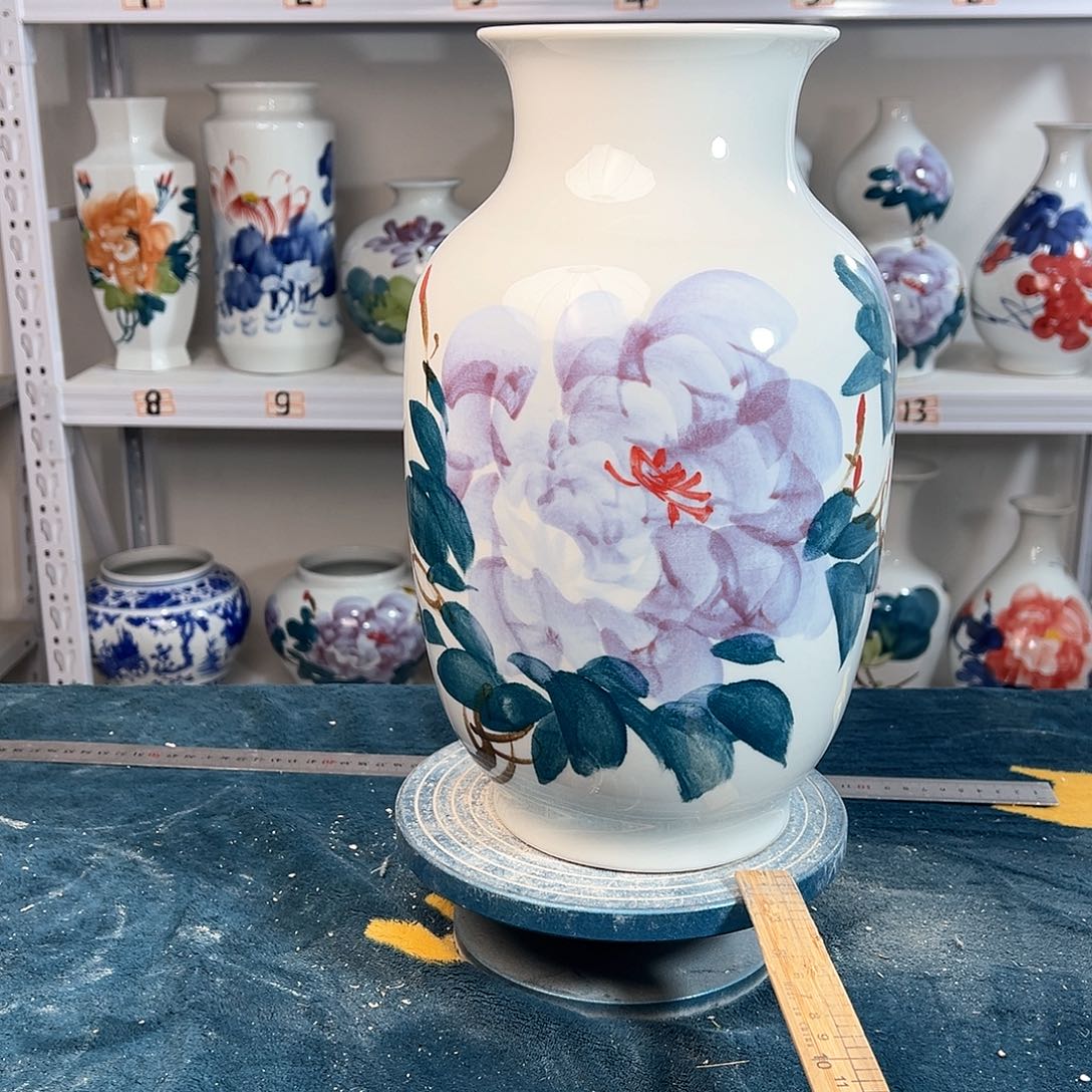 摆件景德镇陶瓷大冬紫牡