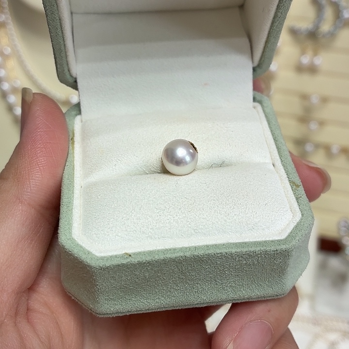 吊坠(不含链)18K金镶嵌海水珍珠7-8