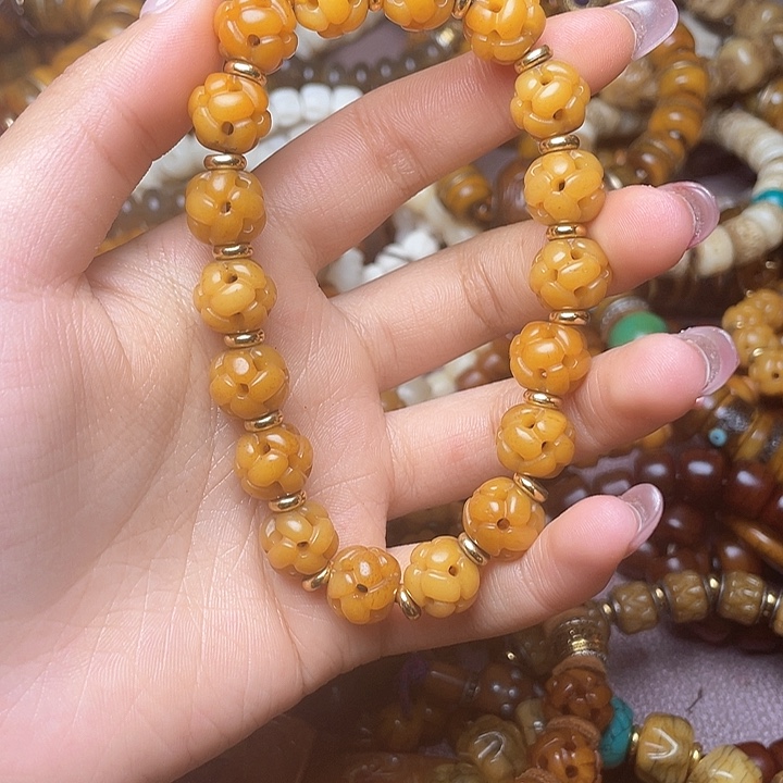 路路通牦牛骨卡12手串