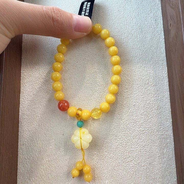 蜜蜡未镶嵌手链7.8mm蜜蜡手串