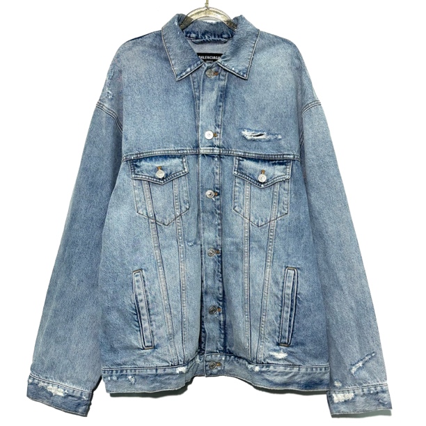 未使用 Balenciaga/巴黎世家 XS码 经典logo蓝色牛仔外套 0800