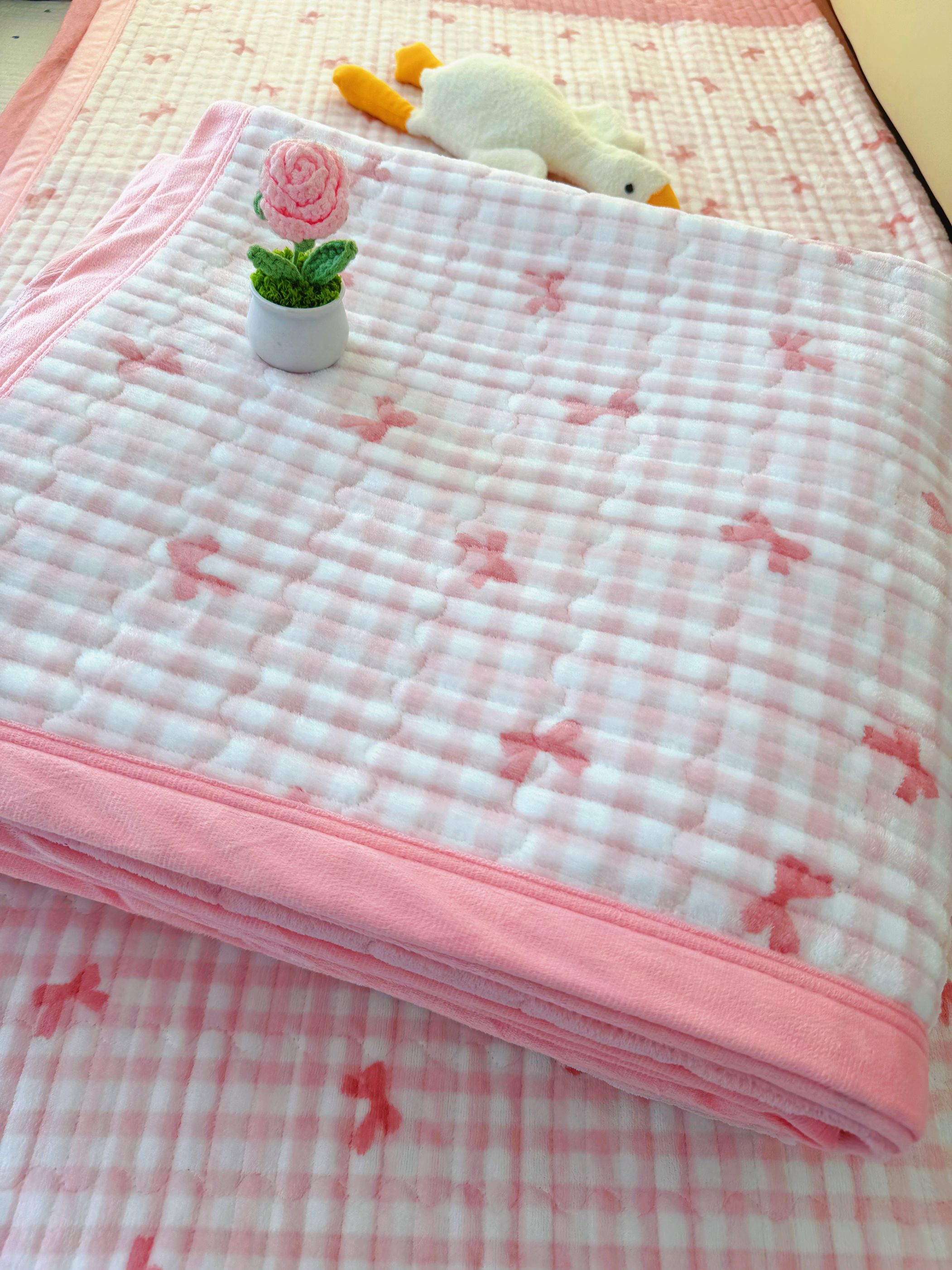牛奶宝宝绒床盖225*250