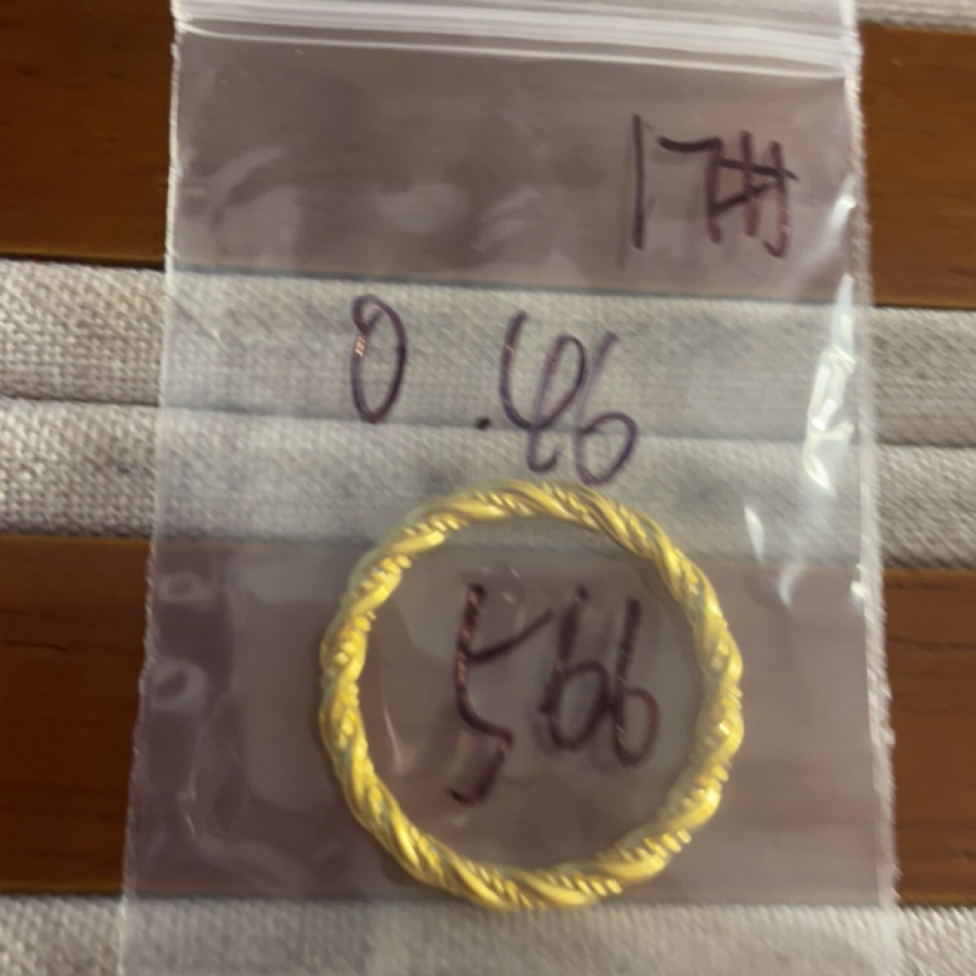 克重0.46 17号 麻花戒指 足金999