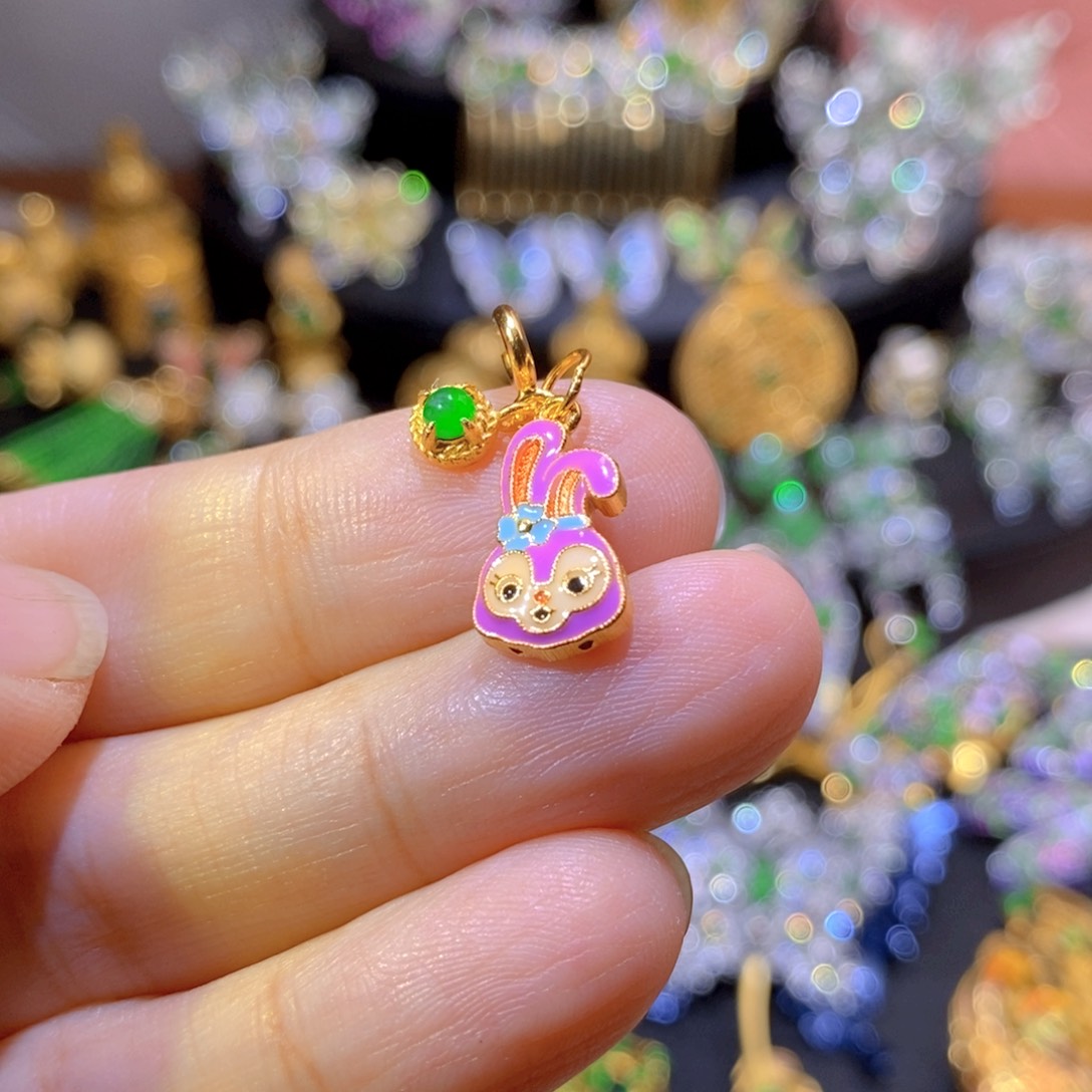 吊坠(不含链)银S925镶嵌翡翠