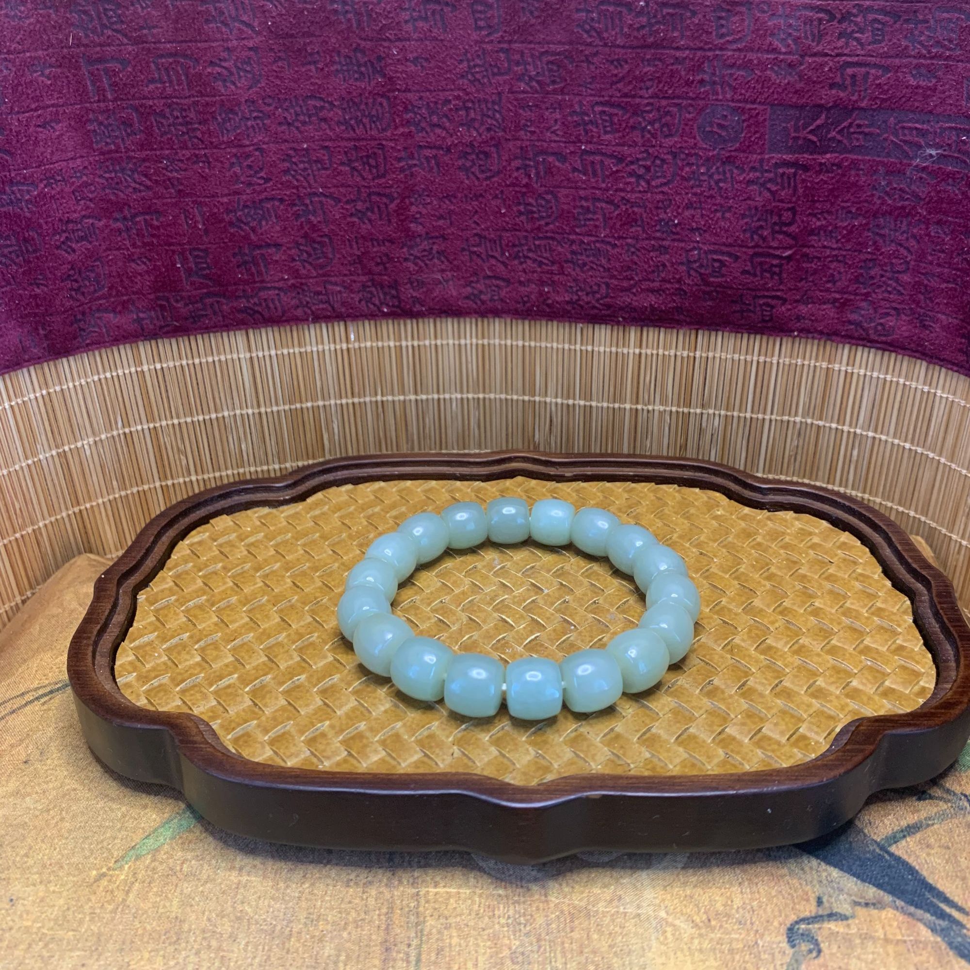 F和田玉桶珠手串（卡12）0411