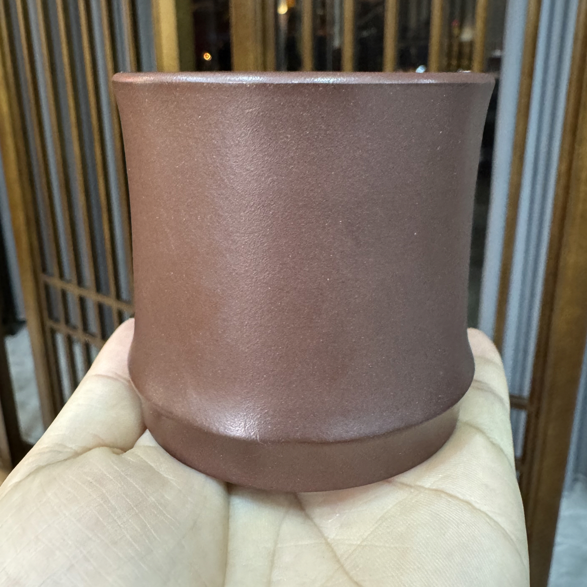 宜兴素面紫砂个人专用功夫泡茶杯140ml陶瓷竹节品茗杯