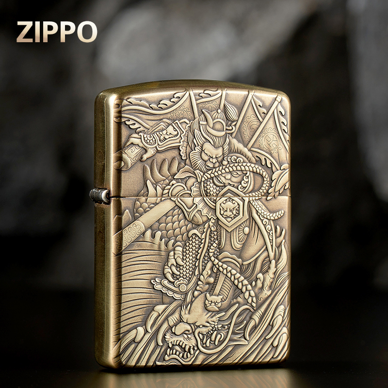 ZIPPO打火机-正品齐天大圣孙悟空黄铜盔甲经典3D立体浮雕DYJ1
