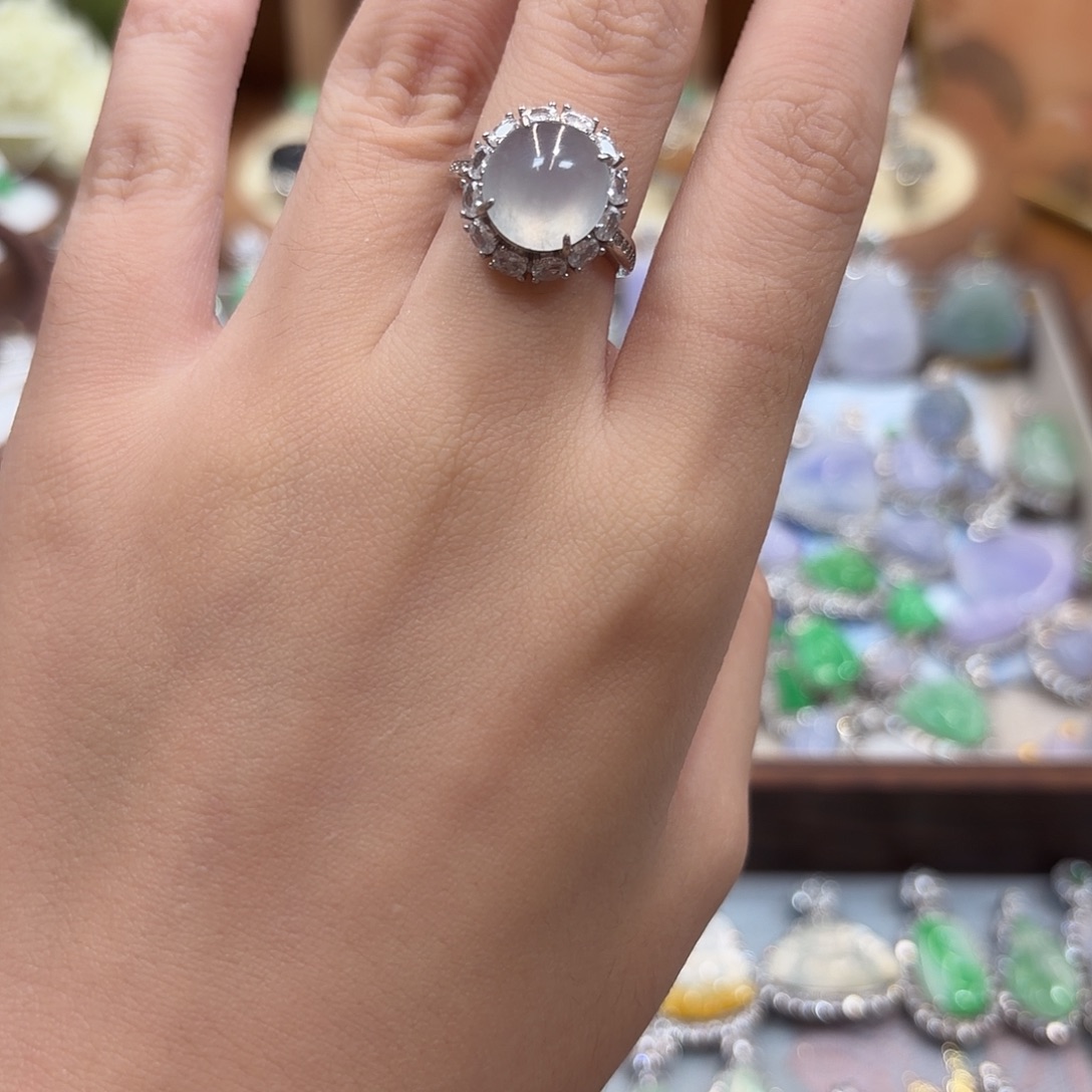 *****翡翠银S925镶嵌戒指