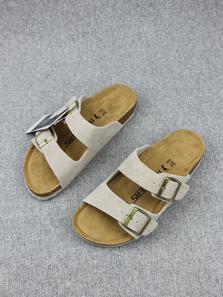 [奕奕推荐] 出口  软木底牛皮男女款拖鞋 偏小一码